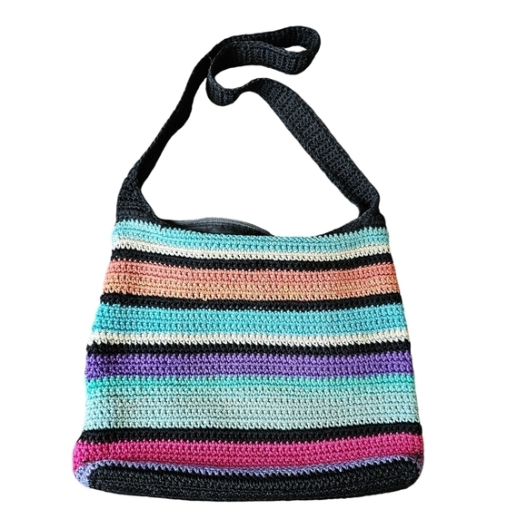 The sak rainbow knit crochet colorful shoulder bag - Picture 1 of 6